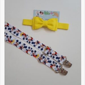 Suspensório + Gravata Mickey