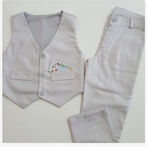 Terno Infantil de Sarja para Pajem: Calça Slim Premium e Colete