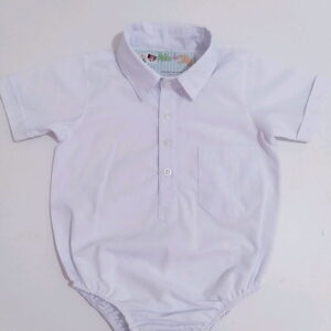 Camisa Body Infantil Branca Manga Longa para Batizado