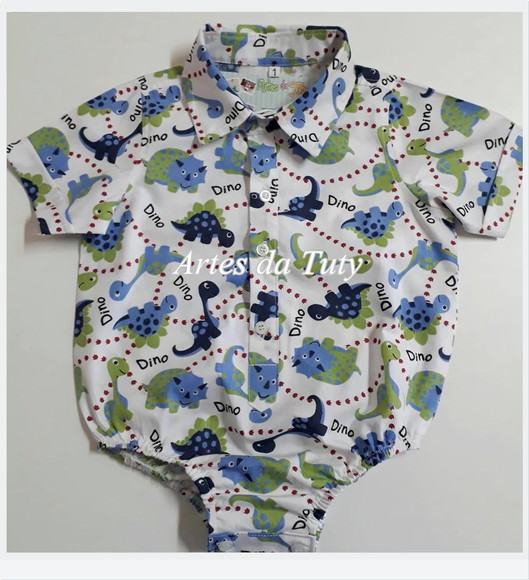 Camisa Body Temática Dinossauro - Estilo Jurássico
