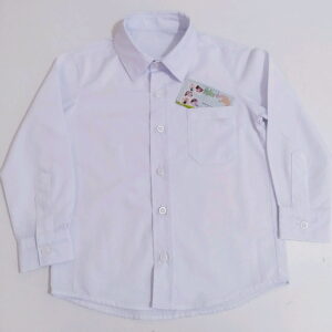 Camisa Infantil Social Branca Manga Longa 150 Fios