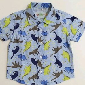 Camisa Social Infantil Temática Dinossauro Divertido
