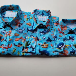Kit Família Fundo do Mar: Camisas Temáticas para Pai, Mãe e Filho