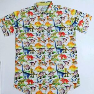 Camisa Infantil Manga Curta Tema Dinossauro - Estilo e Diversão