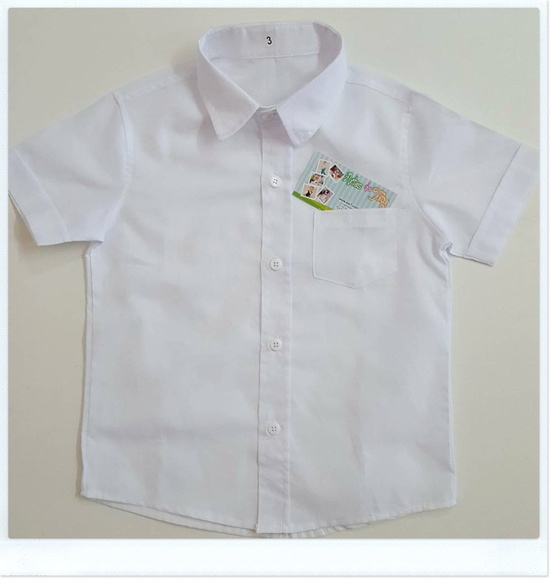 Camisa Social Infantil Manga Curta Branca para Casamento e Pajem - Imagem 2