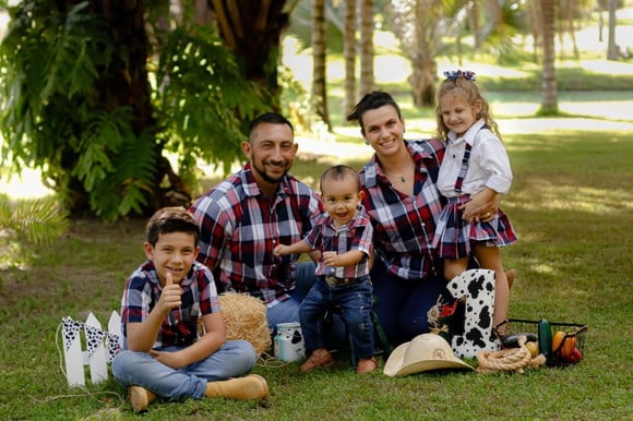 Kit Grande Família Xadrez: Look Completo 5 Peças para Grandes Eventos