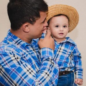 Kit 'Tal Pai, Tal Filho': Camisas Xadrez Manga Longa Slim