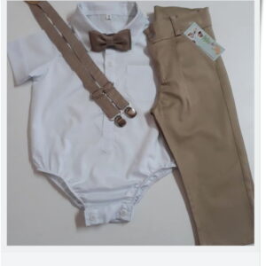 Roupa Batizado Bege