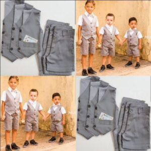 Roupa Pajem cinza com colete