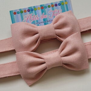 Gravata Borboleta Rose em Linho