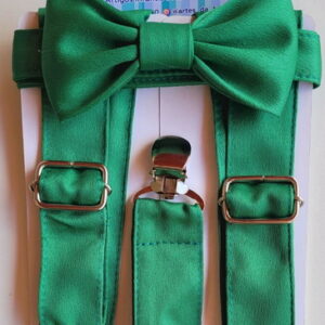 Suspensório e Gravata Infantil Verde Esmeralda